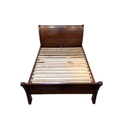 Barker & Stonehouse - Navajos reclaimed chestnut bedstead with panelled headboard and footboard 
