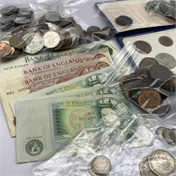 Great British and World coins and banknotes including USA 1866 nickel, various pre 1947 half crowns, small number of pre 1920 silver threepence pieces, etc