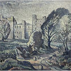 English Impressionist School (Mid-20th century): Castle Grounds, oil on canvas unsigned 40cm x 40cm