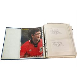 Mostly English footballing autographs and signatures including, Alan Brazil, Dean Windass, Phil Parkes etc and various tickets and photographs in one folder