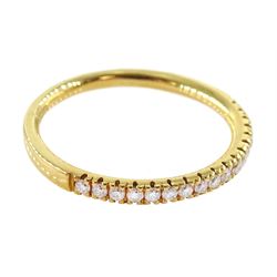 18ct gold round brilliant cut diamond half eternity ring, hallmarked