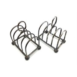 Pair of silver four division toast racks Chester 1926 Maker S Blanckensee 3.5oz