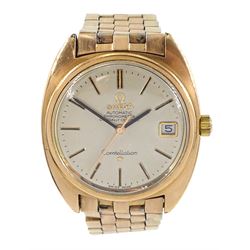 Omega Constellation gentleman's gold-plated and stainless steel automatic chronometer wristwatch, Cal. 564, Ref. 168.017, serial No. 25711416, with date aperture, on original strap