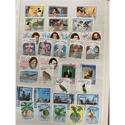 World stamps, including St. Vincent, Grenada, Australia, New Zealand, Germany, Tanzania, Dubai, Great Britain, Canada etc, housed in eight stockbooks