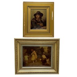 After Arthur J Elsley: Family Scene, crystoleum 20cm x 26cm; after Friedrich Dirck: Hirtenknabe 25cm x 18cm 