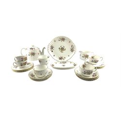 Minton Marlow pattern teaset comprising five cups, six saucers, eight plates,  teapot, sugar bowl, milk jug and two serving plates (24)