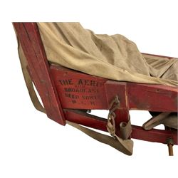 'Aero' seed spreader or sower fiddle, intact and in good condition, red paint finish