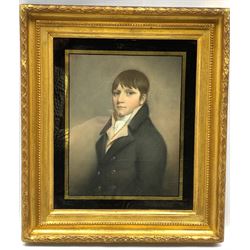 British School (19th Century): Portrait of John Gill Esquire, pastel unsigned, titled verso 24cm x 19cm