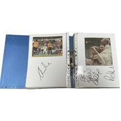 Leeds United football club - various autographs and signatures including Neil Sullivan, Kevin Blackwell, Brian Deane, David Healy etc, in one folder