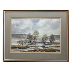 Ben Brook (Northern British 20th century): 'Nidderdale - Gouthwaite Reservoir', watercolour signed, titled and dated '88 verso 27cm x 39cm