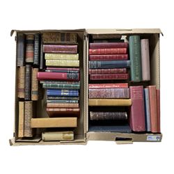 Two boxes of leather bound and other books