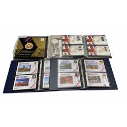 Stamps and First Day Covers relating to the London 2012 Olympic and Paralympic Games including mint first class stamps face value of useable postage approximately 55 GBP, Great Britain Torch Relay FDCs etc, in various albums / folders
