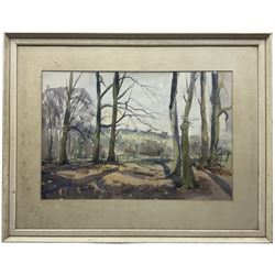 Angus Bernard Rands (British 1922-1985): Winter Sunlight through the Trees, watercolour signed, indistinctly titled verso 37cm x 54cm