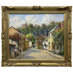 Francis G Trott (British fl.1935-1960): 'Castle Hill - Dunster Somerset', signed, titled and dated 1955 verso 50cm x 60cm