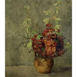 Edith Brearey Dawson (British 1862-1928): Still Life of Vase of Flowers, watercolour signed 40cm x 35cm