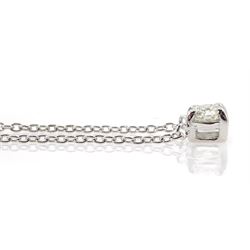 18ct white gold single stone round brilliant cut diamond pendant necklace, stamped 750, diamond approx 0.25 carat