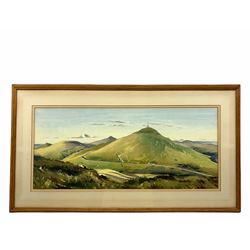 John Hobson Nicholson (British 1911-1988): Plush Hilly Landscape with Tor, watercolour signed 29cm x 67cm