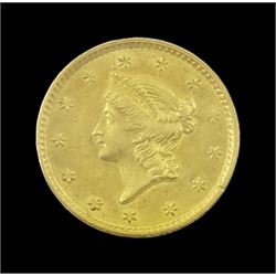 United States of America 1851 gold one dollar coin