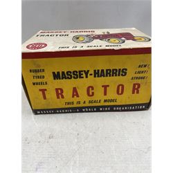 Lesney Products 745D Massey Harris Tractor, red and cream body with cream hubs housed in the original card box