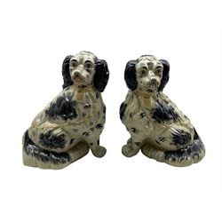 Pair of Staffordshire style king charles spaniels H35cm 