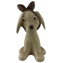 Sylvac 'Toothache Dog' no. 2451 H29cm, together with a pair of Sylvac slippers with Dogs no. 31 (3)