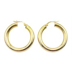 Pair of 9ct gold hoop earrings, stamped 375