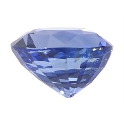 Loose oval mixed cut unheated pastel cornflower blue sapphire of 2.75 carat, with certificate