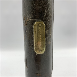 'The Lord Bury' four draw brass and leather covered telescope by J H Steward, London No. 2286 extended length 83cm 