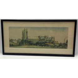 Two framed carriage prints from the LNER post-war series, 1945-57 comprising Leigh-on-Sea, Essex after Charles King and Maldon, Essex after Henry J. Denham,  19.5cm x 45.5cm (2)
