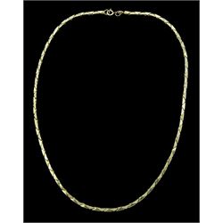 9ct gold triangle link necklace, stamped 9K
