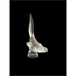 Lalique frosted glass model of a Pheasant, engraved Lalique France, H10cm