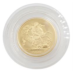 Queen Elizabeth II 2004 gold proof half sovereign coin, cased with certificate