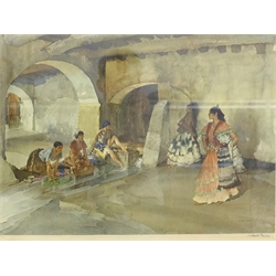 Sir William Russell Flint (Scottish 1880-1969): 'The Green Parrot' and 'Wash Day', two colour prints each signed in pencil, 33cm x 50cm and 41cm x 54cm (3)