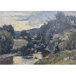 Herbert F Royle (British 1870-1958): River Landscape, oil on canvas board signed 25cm x 34cm