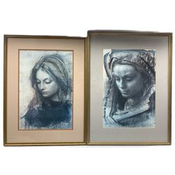After Pietro Annigoni (Italian 1910-1988): 'Christina' and Madonna, pair renaissance inspired prints signed in the plate max 48cm x 32cm (2)