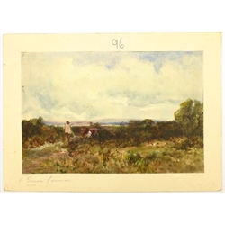 David Hill (British early 20th century): 'A Sussex Common', watercolour signed and titled 16cm x 24cm (unframed)