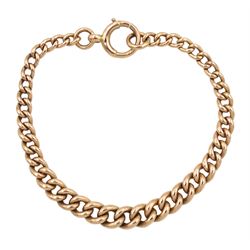Early 20th century rose gold graduating link bracelet, with spring clasp, each link stamped 9 375