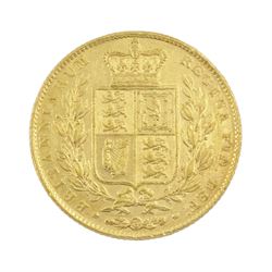 Queen Victoria 1845 gold full sovereign coin