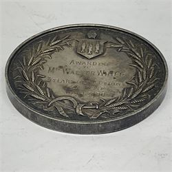 'Whalley Agricultural Society Established 1810' medal 'Awarded to Mr Walter Whipp for 3 years Old Gelding for team Aug 4 1890', approximately 62 grams