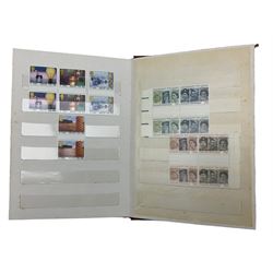 Stamps, coin covers and banknotes, including Queen Elizabeth II part stamp sheets, mint commemoratives, first day covers many with special postmarks, Guernsey mint stamps, commemorative coin covers, Bank of England O'Brien ten shillings banknote, fantasy notes etc, housed in various albums and folders, in one box