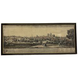After Samuel Buck (British 1696-1779) and Nathaniel Buck (British 18th century): 'The South-East Prospect of the City of York', engraving with hand colouring 80cm x 30cm 
