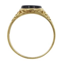 9ct gold black onyx signet ring, hallmarked