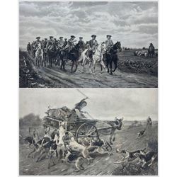 After Jean-Louis-Ernest Meissonier (French 1815-1891): 'Marshal de Saxe', engraving signed in pencil, titled on mount 46cm x 57cm; Alfred William Strutt (British 1856-1924): 'Any Port in a Storm', print signed in pencil, titled on mount and blind stamped  51cm x 71cm (2)