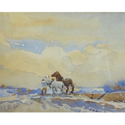  Jack Merriott (British 1901-1968): 'The End of the Furrow', watercolour unsigned, titled verso 12.5cm x 16cm  