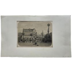 Félix-Augustin Milius (French c1843-1894) after Ernest Ange Duez (French 1843-1896): 'Fin D'Octobre', etching signed in plate; Hubert Clerget (French 1818-1899): 'Source des Célestins', lithograph; Thomas Bewick (British 1753-1828): A Proud Lion , etching signed with initial in plate max 20cm x 27cm (3) (unframed)