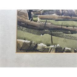 Angus Bernard Rands (British 1922-1985): Cows Grazing - Nidderdale, watercolour signed, labelled verso 28cm x 38cm