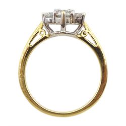 18ct gold seven stone round brilliant cut diamond cluster ring, hallmarked, total diamond weight approx 1.00 carat