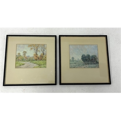 John Hatton Markham (British 1882 - 1961) 'Early Morning' and 'A Warwickshire Lane' pastels, a pair, signed, 15cm x 18cm 