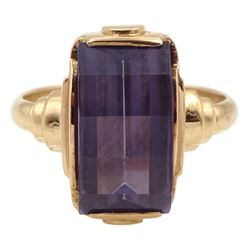 14ct rose gold synthetic alexandrite ring 