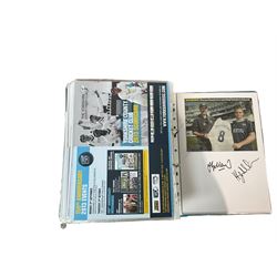 Yorkshire Cricket - various autographs and signatures including Johnny Bairstow, Adam Lyth, Alex Lees, Herschelle Gibbs, Tim Bresnan etc, and various team sheets in one folder